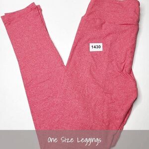 LuLaRoe OS Solid Leggings Heathered Red One Size NEW